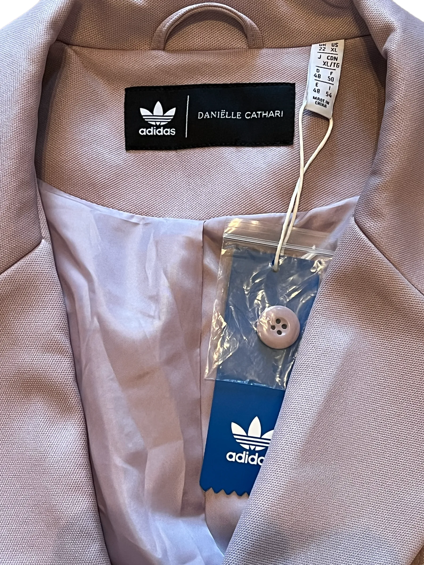 Adidas x Danielle Cathari Lavender Size XL Deconstructed Blazer