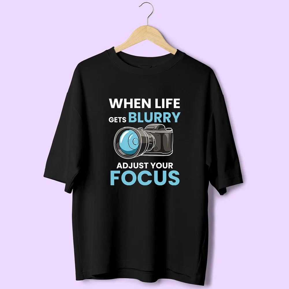 Adjust Your Focus (Front Print) Oversized T-Shirt