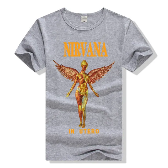 Adult NIRVANA In Utero T-shirt  Printing Grunge Cloths Short Sleeve Men Retail Shirts Men and Women T shirts Big Size S-3XL