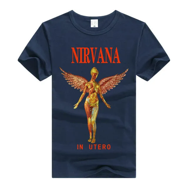 Adult NIRVANA In Utero T-shirt  Printing Grunge Cloths Short Sleeve Men Retail Shirts Men and Women T shirts Big Size S-3XL