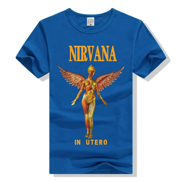 Adult NIRVANA In Utero T-shirt  Printing Grunge Cloths Short Sleeve Men Retail Shirts Men and Women T shirts Big Size S-3XL