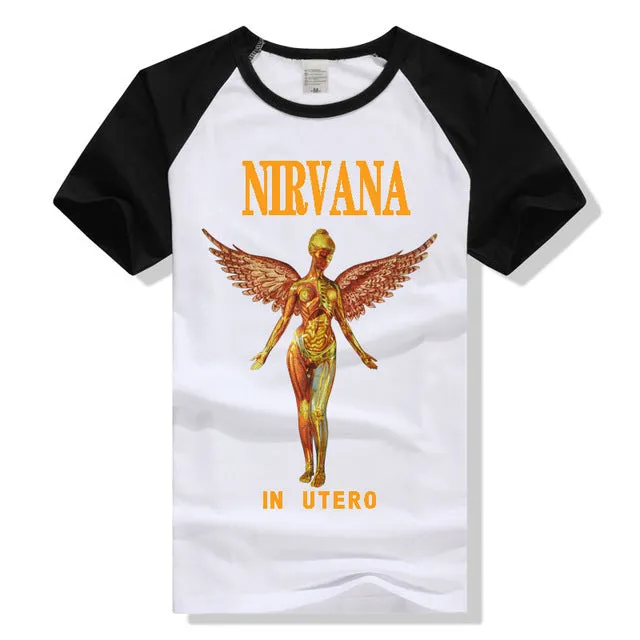 Adult NIRVANA In Utero T-shirt  Printing Grunge Cloths Short Sleeve Men Retail Shirts Men and Women T shirts Big Size S-3XL