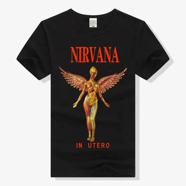 Adult NIRVANA In Utero T-shirt  Printing Grunge Cloths Short Sleeve Men Retail Shirts Men and Women T shirts Big Size S-3XL