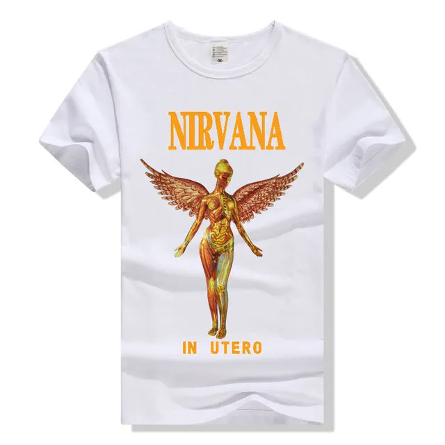 Adult NIRVANA In Utero T-shirt  Printing Grunge Cloths Short Sleeve Men Retail Shirts Men and Women T shirts Big Size S-3XL