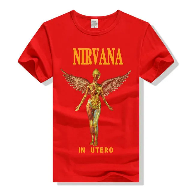 Adult NIRVANA In Utero T-shirt  Printing Grunge Cloths Short Sleeve Men Retail Shirts Men and Women T shirts Big Size S-3XL