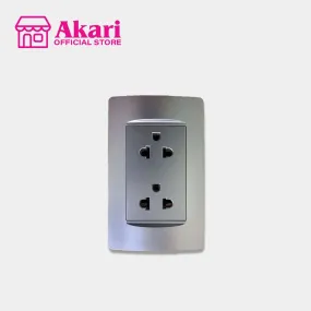 Akari Universal Duplex Outlet with Grounding (AWD-Z8201(S))