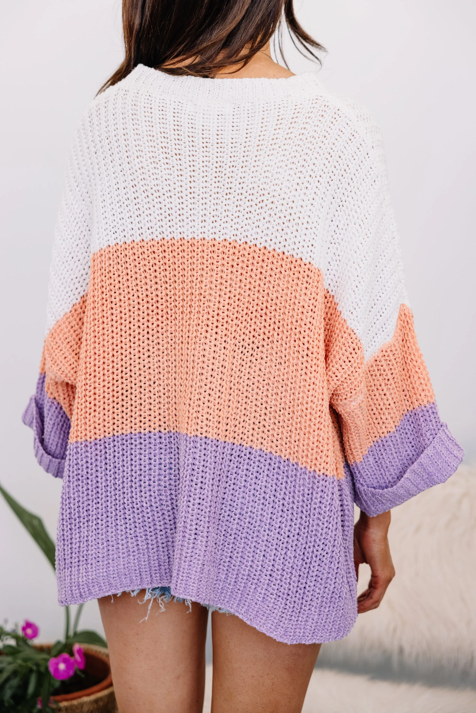 Always Getting Better Lavender Purple Colorblock Sweater