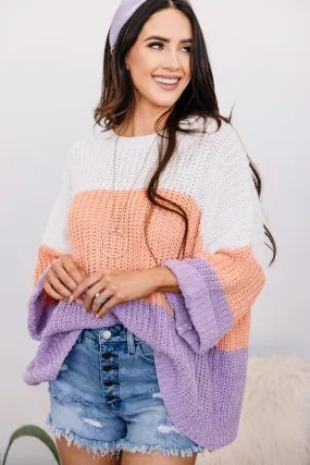 Always Getting Better Lavender Purple Colorblock Sweater