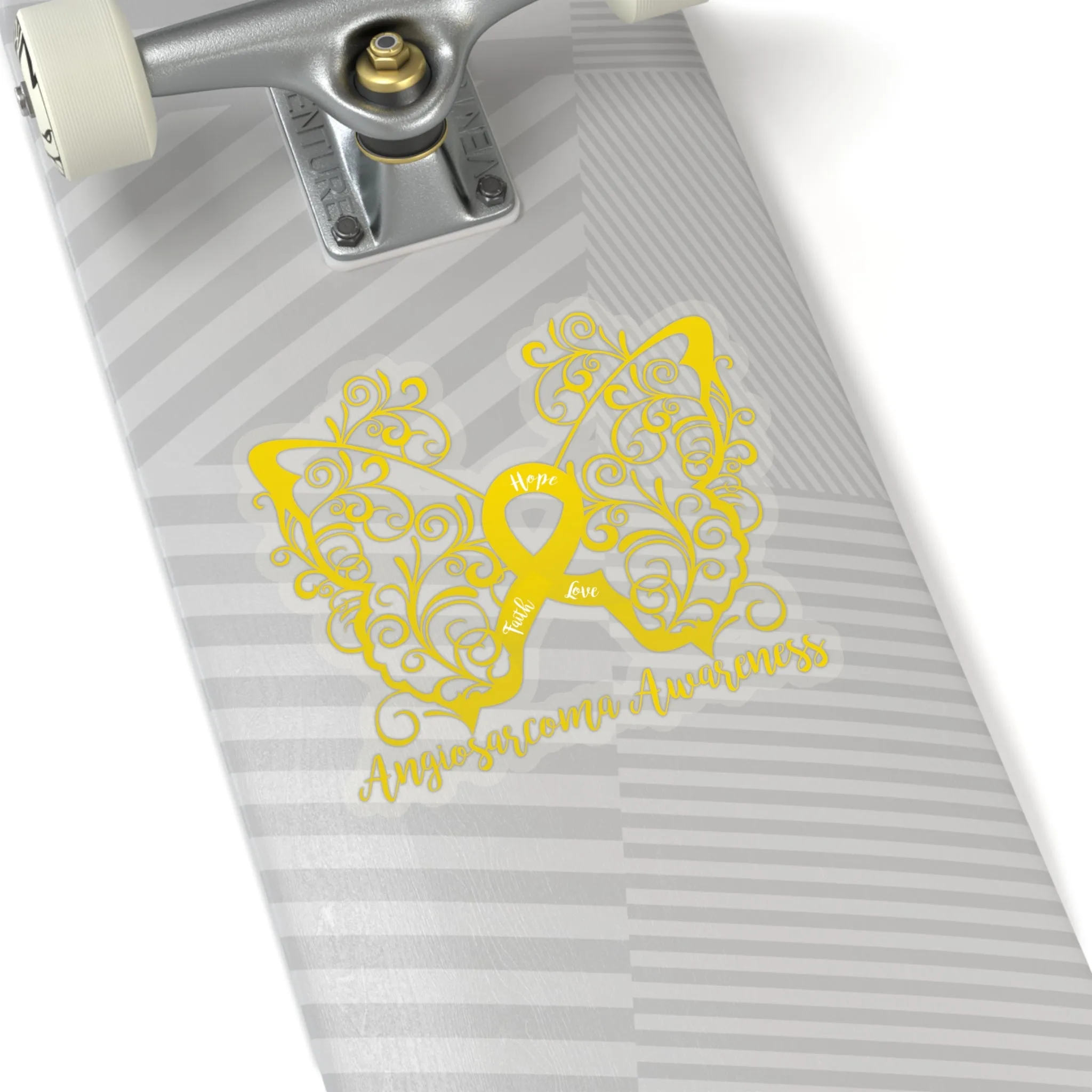 Angiosarcoma Awareness Filigree Butterfly Car Sticker (6 x 6)