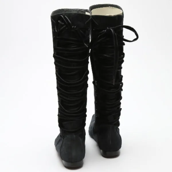 ANTEPRIMA boots black Knee-high boots ANTEPRIMA Lace up Women Used Authentic