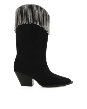 ARIE - BLACK SUEDE-DIAMANTE