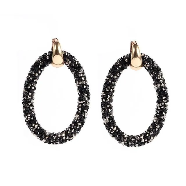 Artificial Crystal Two Kinds Of Wear Law Of Copper Earrings for Women