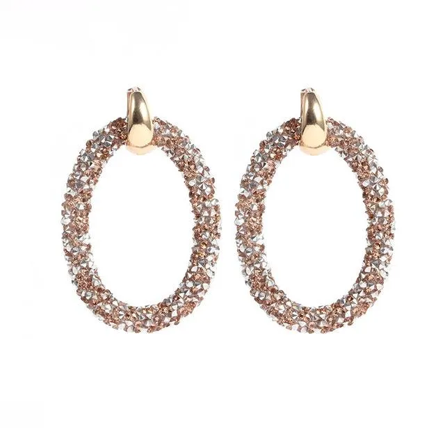 Artificial Crystal Two Kinds Of Wear Law Of Copper Earrings for Women