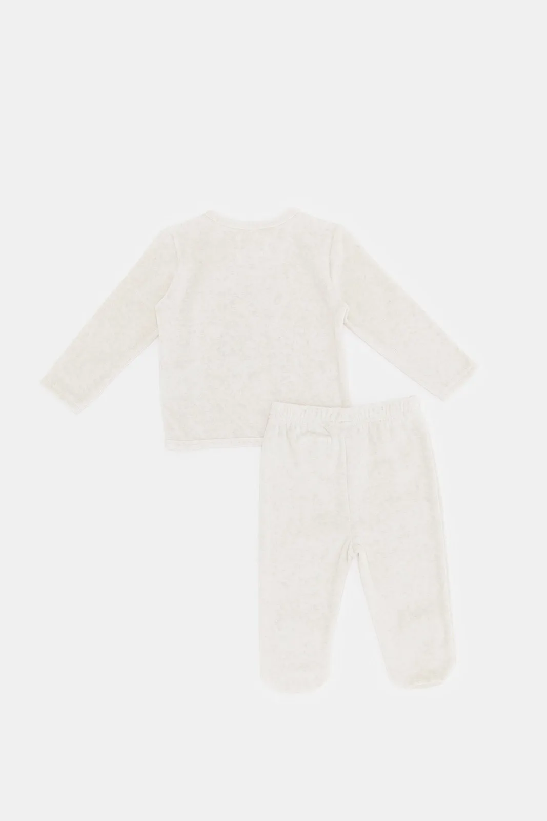 Baby Beige Embroidered Pyjama Set (2 Piece)