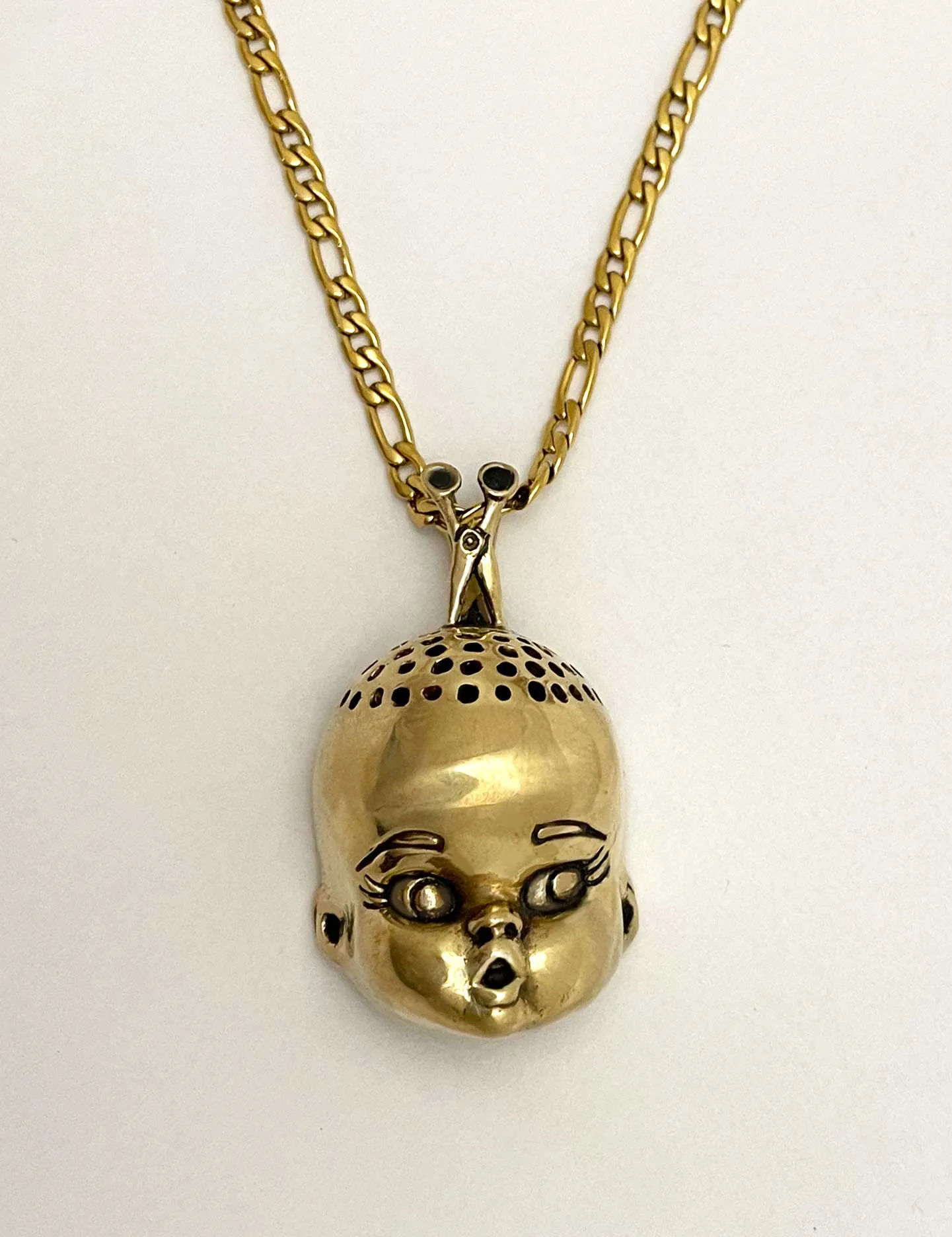 Baldie Doll Head Necklace