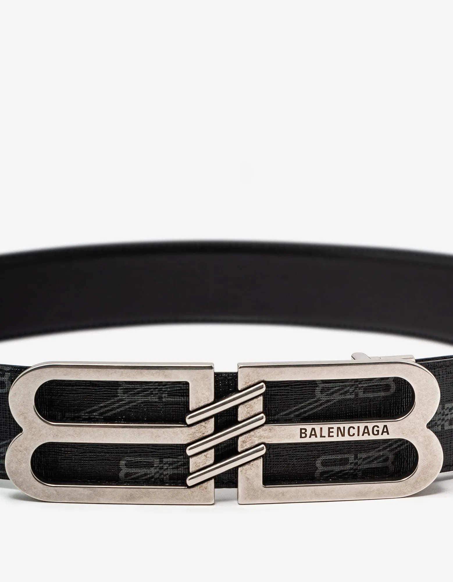 Balenciaga Black Reversible BB Monogram Belt 40mm