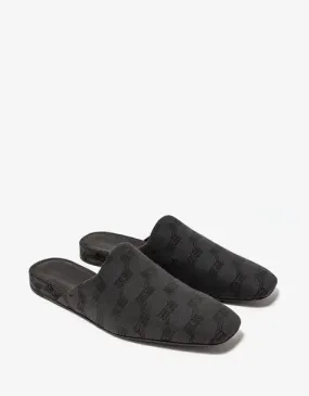 Balenciaga Grey Cosy Mule BB Monogram Sandals