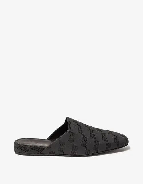 Balenciaga Grey Cosy Mule BB Monogram Sandals