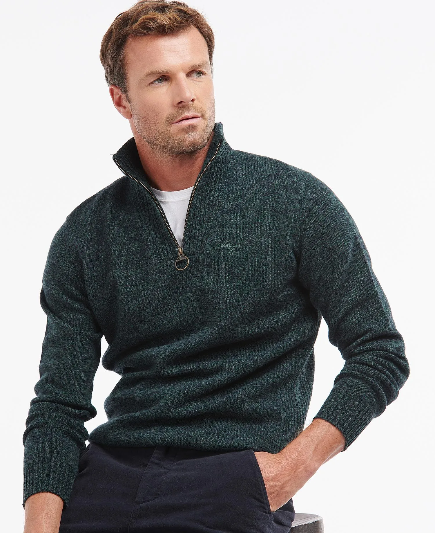 Barbour Men's Essential Lambswool Half Zip Jumper