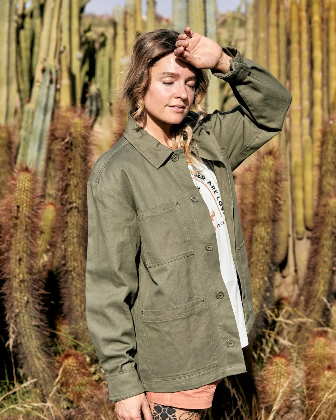 Barden - Womens Lightweight Utility Jacket - Dark Green