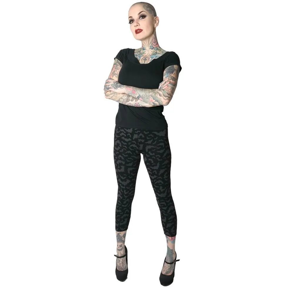 Bat Repeat Capri Leggings