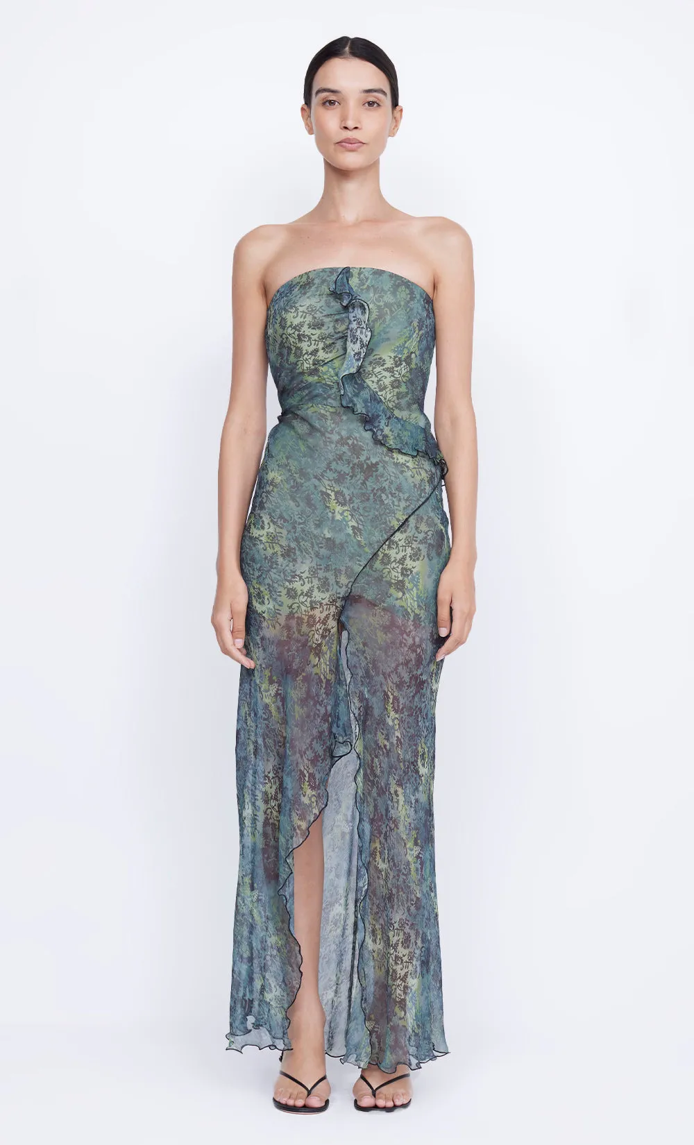 Bec   Bridge - Opal Strapless Maxi Dress in Nouveau Bleue