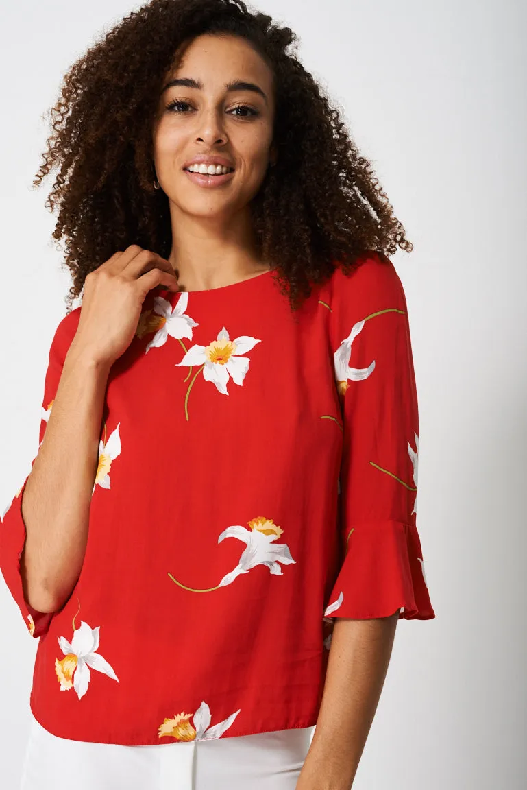 Bell Sleeve in Floral Print