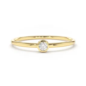 Bezel Set Lab Grown Diamond Thin Stacker Ring