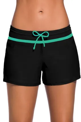 Black Green Stripe Swim Bottom