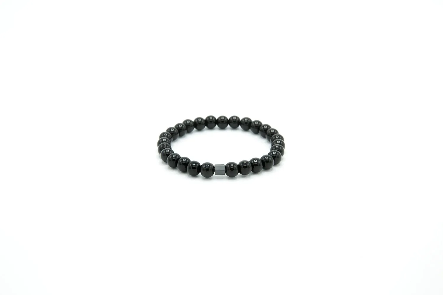 Black Hematite Elastic Beaded Bracelet