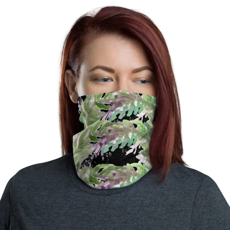 Black Lavender Face Mask Cover Shield, Flower Reusable Washable Bandana-Made in USA/EU