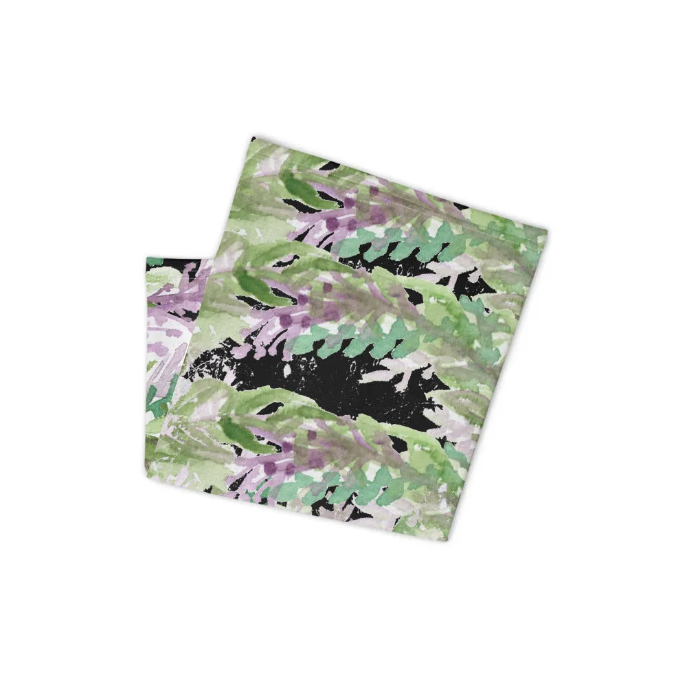 Black Lavender Face Mask Cover Shield, Flower Reusable Washable Bandana-Made in USA/EU