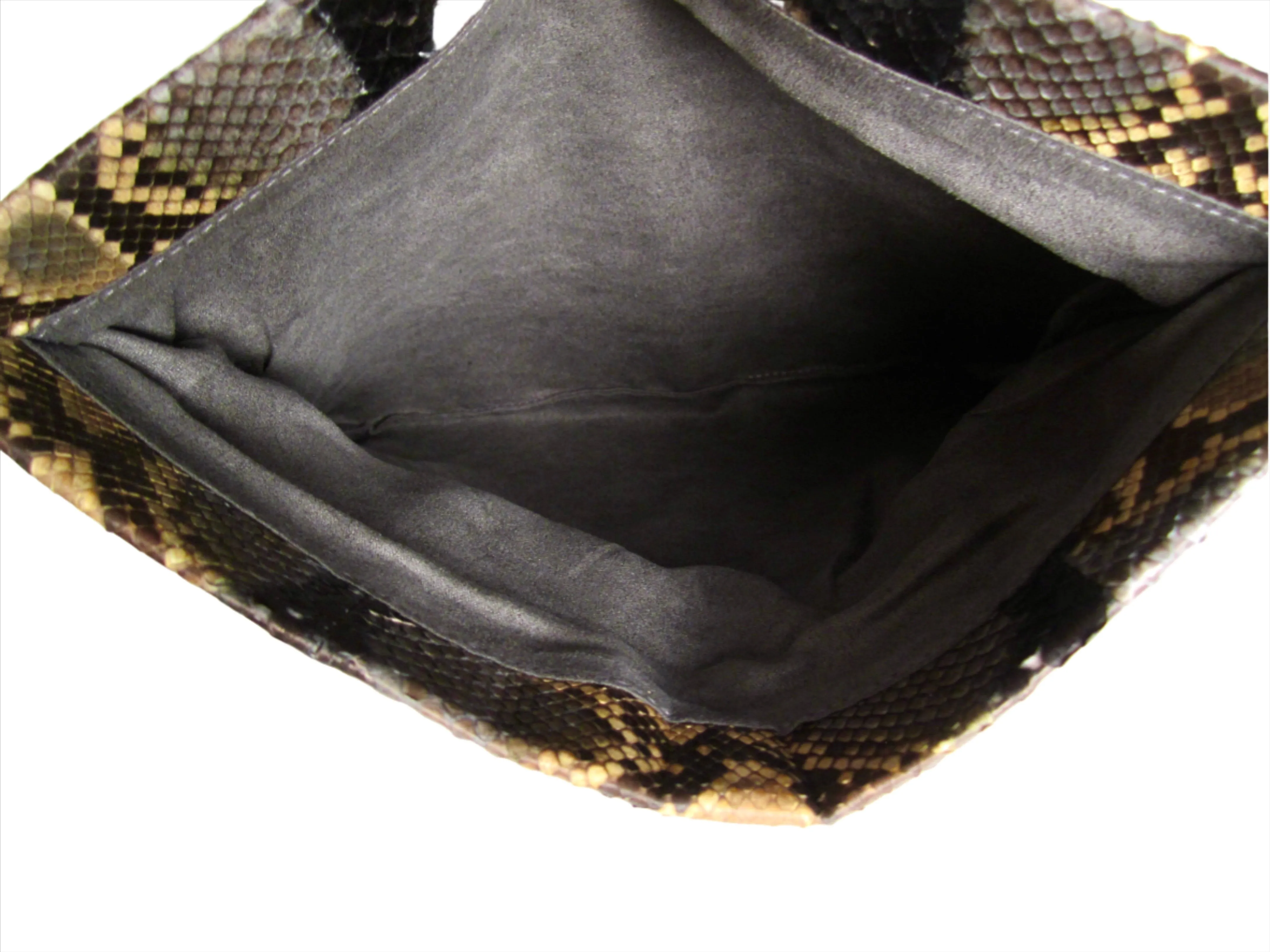 Black Multicolor Leather Clutch Bag