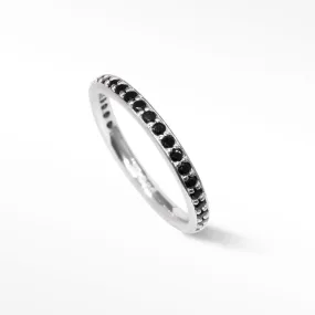 Black Spinel Silver Ring