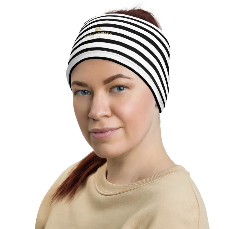 Black Stripes Face Mask, Face Cover Shield, Reusable Washable Bandana-Made in USA/EU