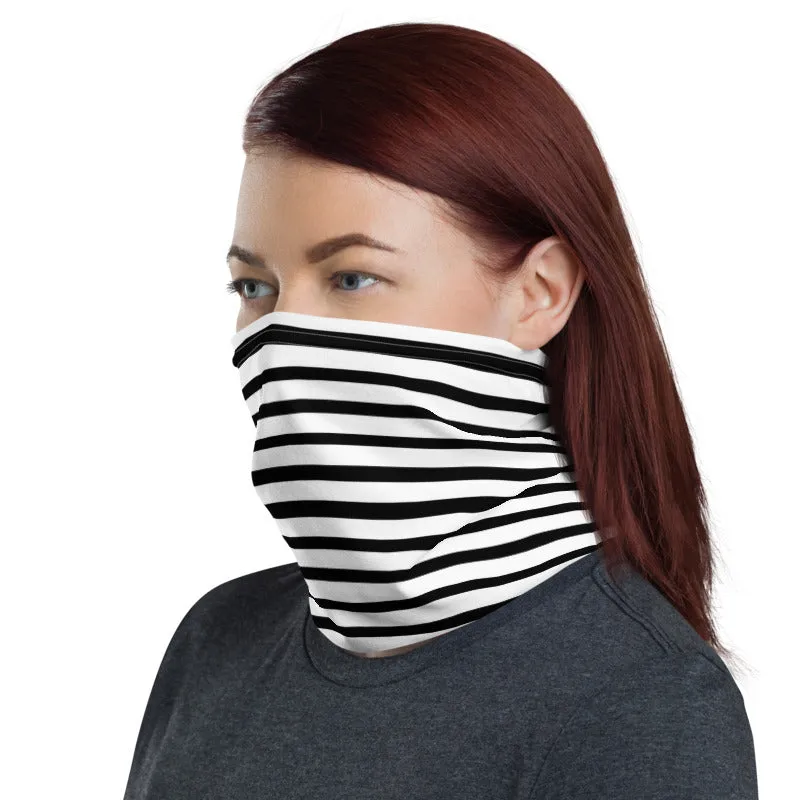 Black Stripes Face Mask, Face Cover Shield, Reusable Washable Bandana-Made in USA/EU