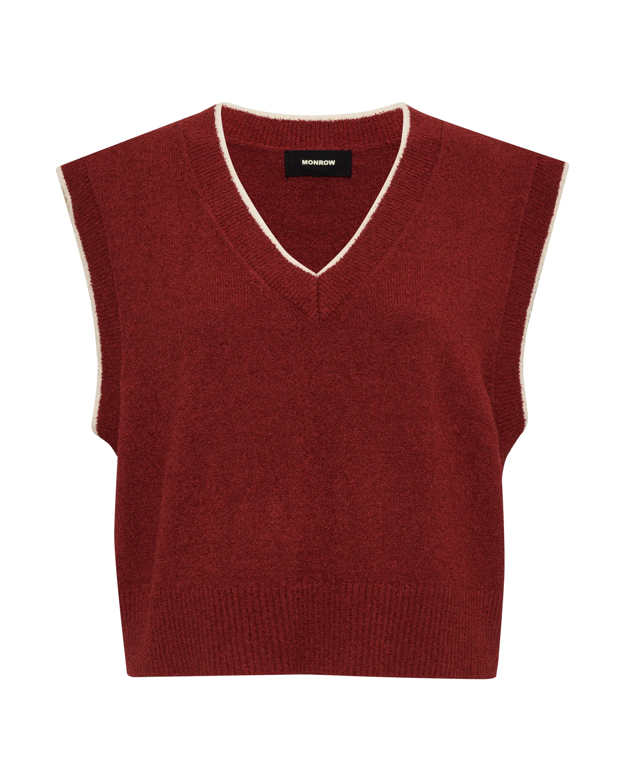 Boucle Knit V Neck Sweater Vest