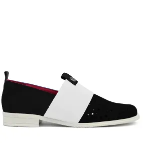 Bourbon - Black with stars slip on shoe