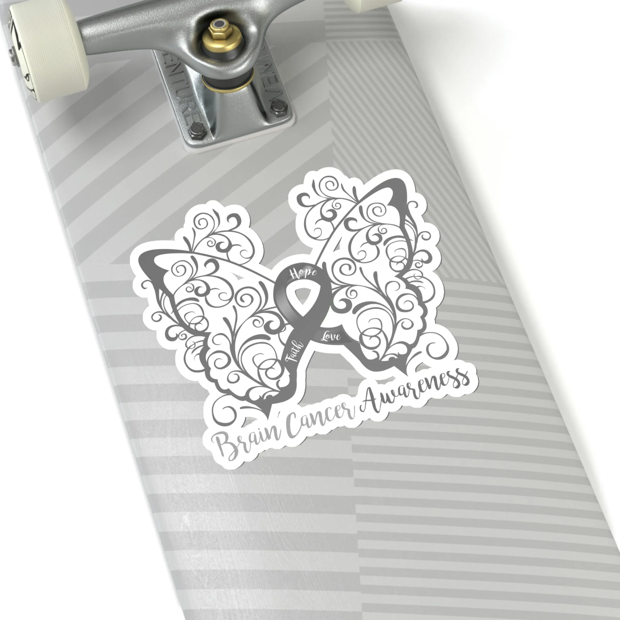 Brain Cancer Awareness Butterfly Car Sticker (6 X 6)