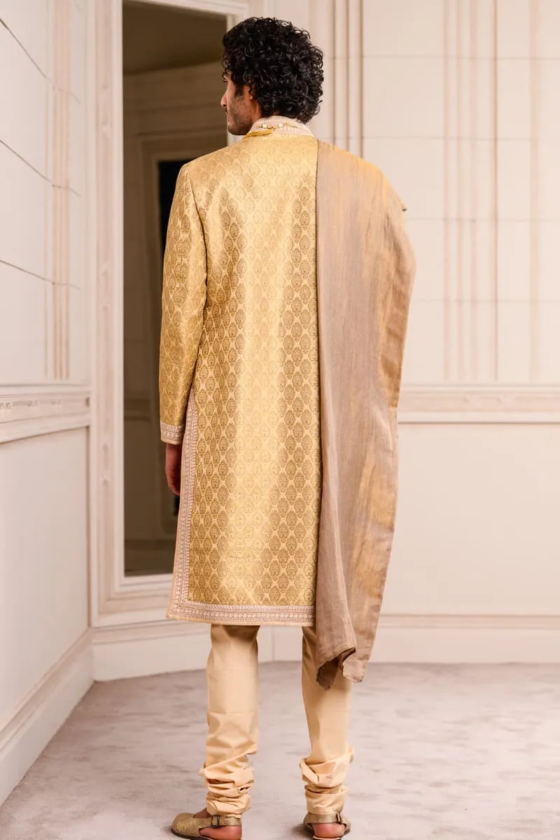 Brocade Sherwani With Paired With Kurta Chudidar