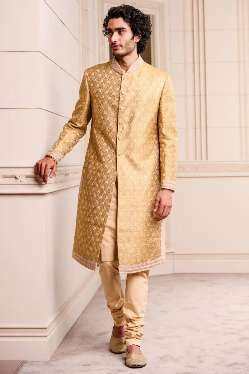 Brocade Sherwani With Paired With Kurta Chudidar