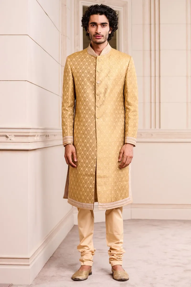 Brocade Sherwani With Paired With Kurta Chudidar