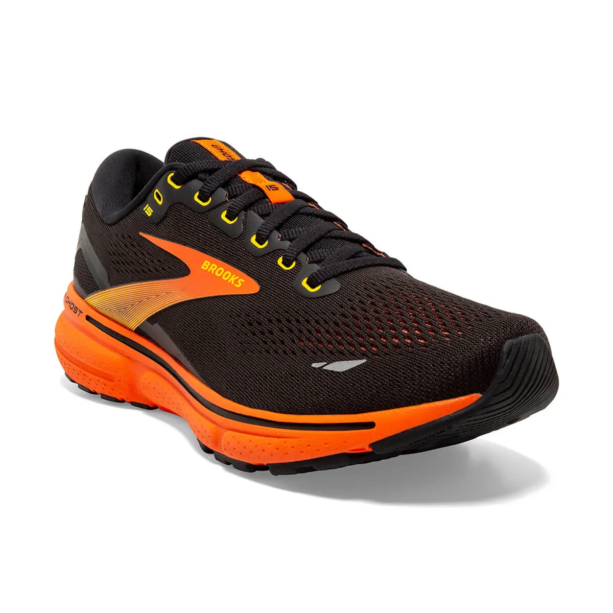 Brooks Ghost 15 Mens | Black/yellow/red