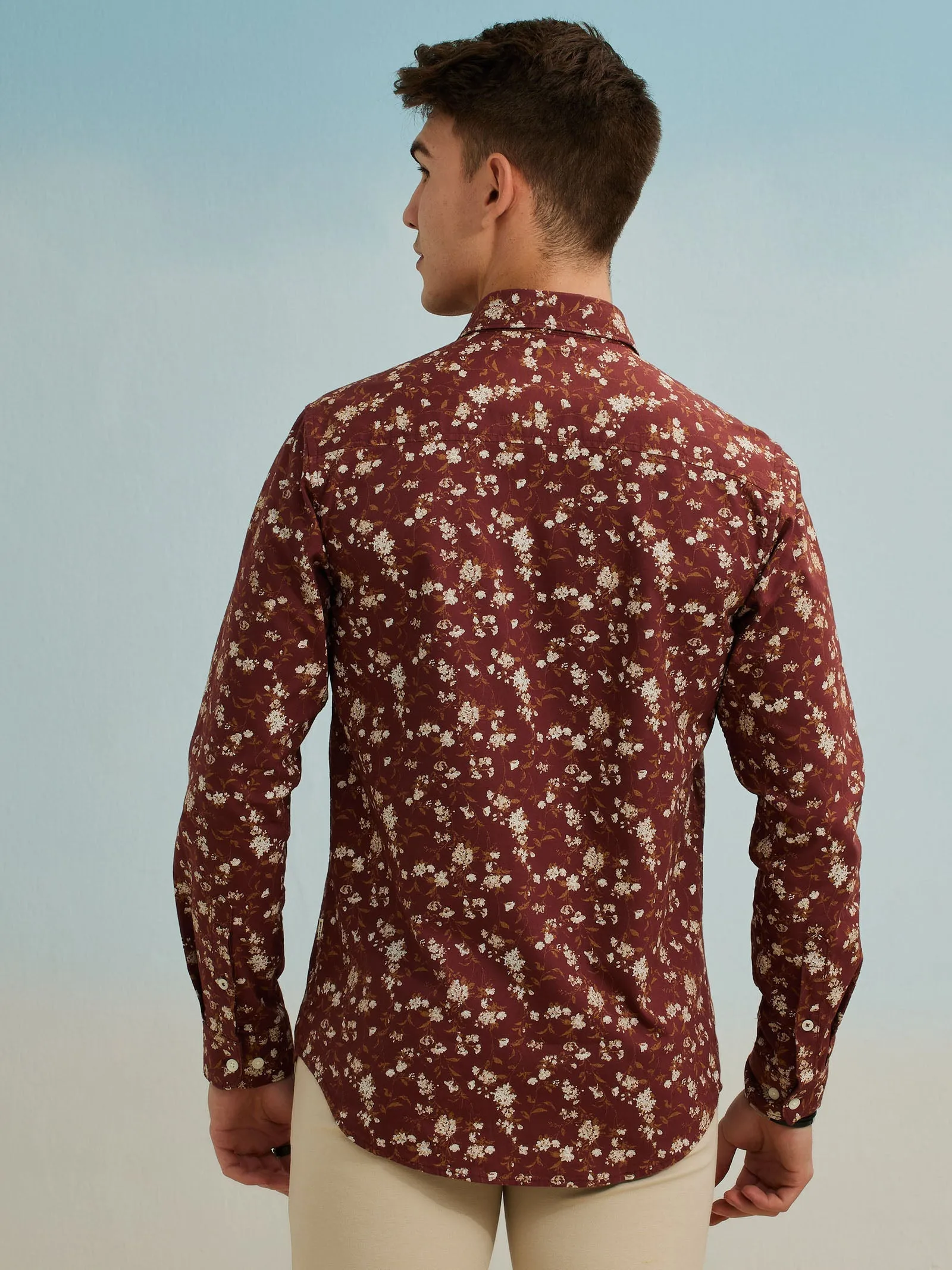 Brown Printed Shirt