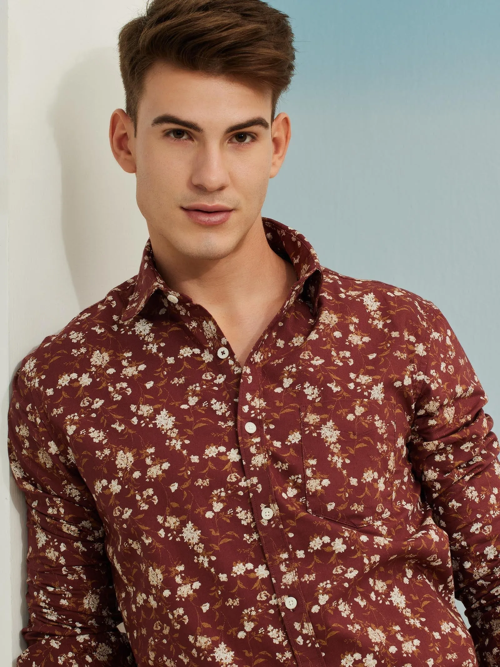 Brown Printed Shirt