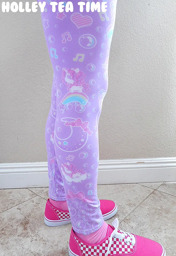 Bubbly Dreams purple leggings [made to order]