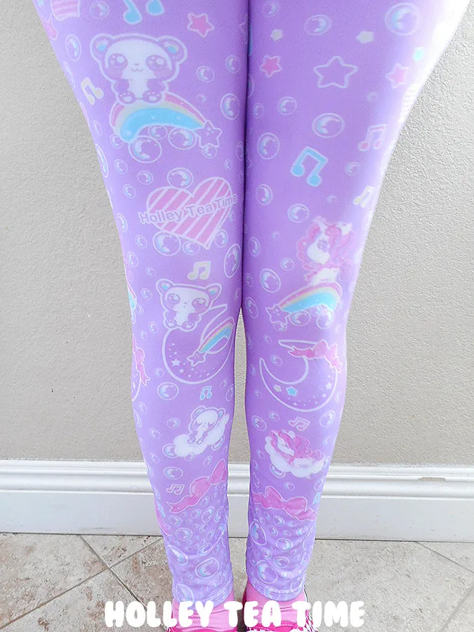 Bubbly Dreams purple leggings [made to order]