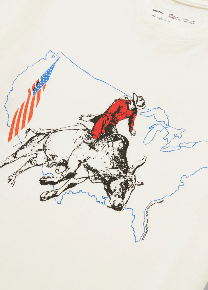 Bullrider USA Tee (Bone)