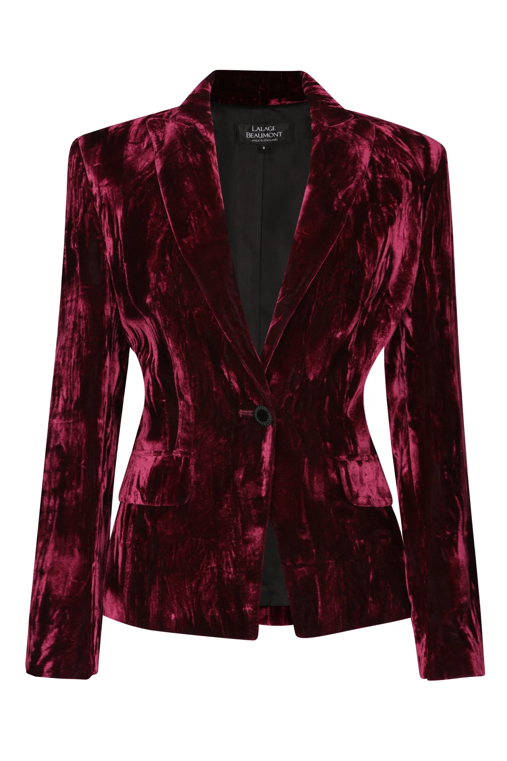 Burgundy Crushed Velvet Jacket - Inez