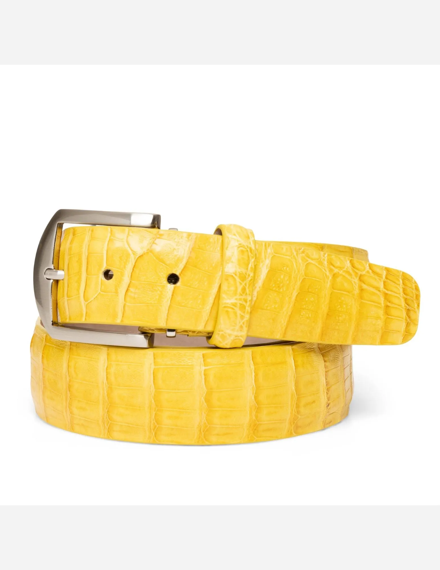 Caiman Crocodile Belt | Yellow